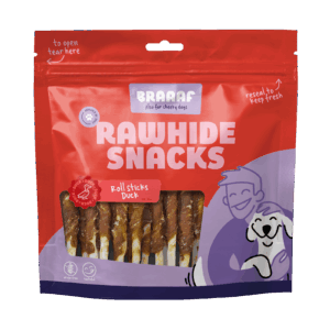 Braaaf Rawhide Roll Sticks Eend - 30 st.