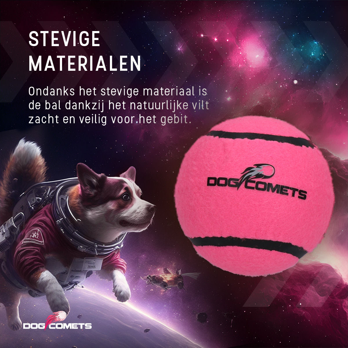 Dog Comets Tennisbal Starlight L Roze - Afbeelding 3