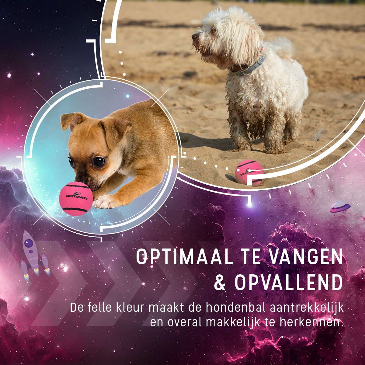 Dog Comets Tennisbal Starlight S Roze - Afbeelding 4