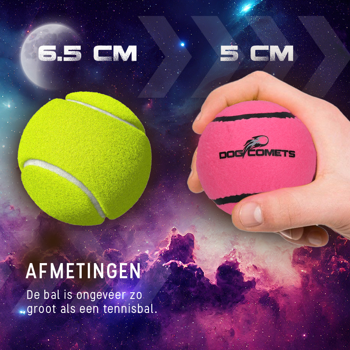 Dog Comets Tennisbal Starlight S Roze - Afbeelding 6