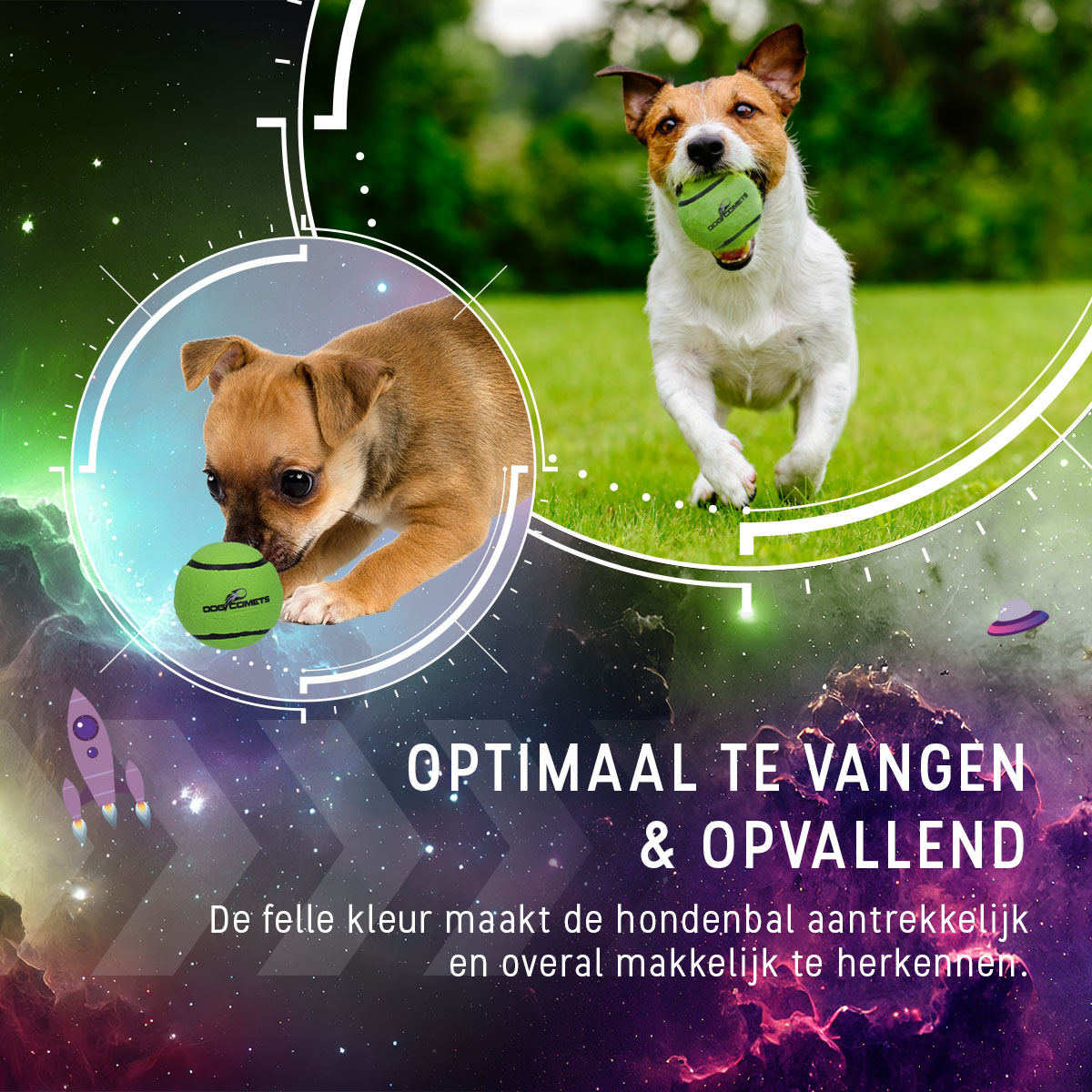 Dog Comets Tennisbal Starlight S Groen (3-pack) - Afbeelding 4