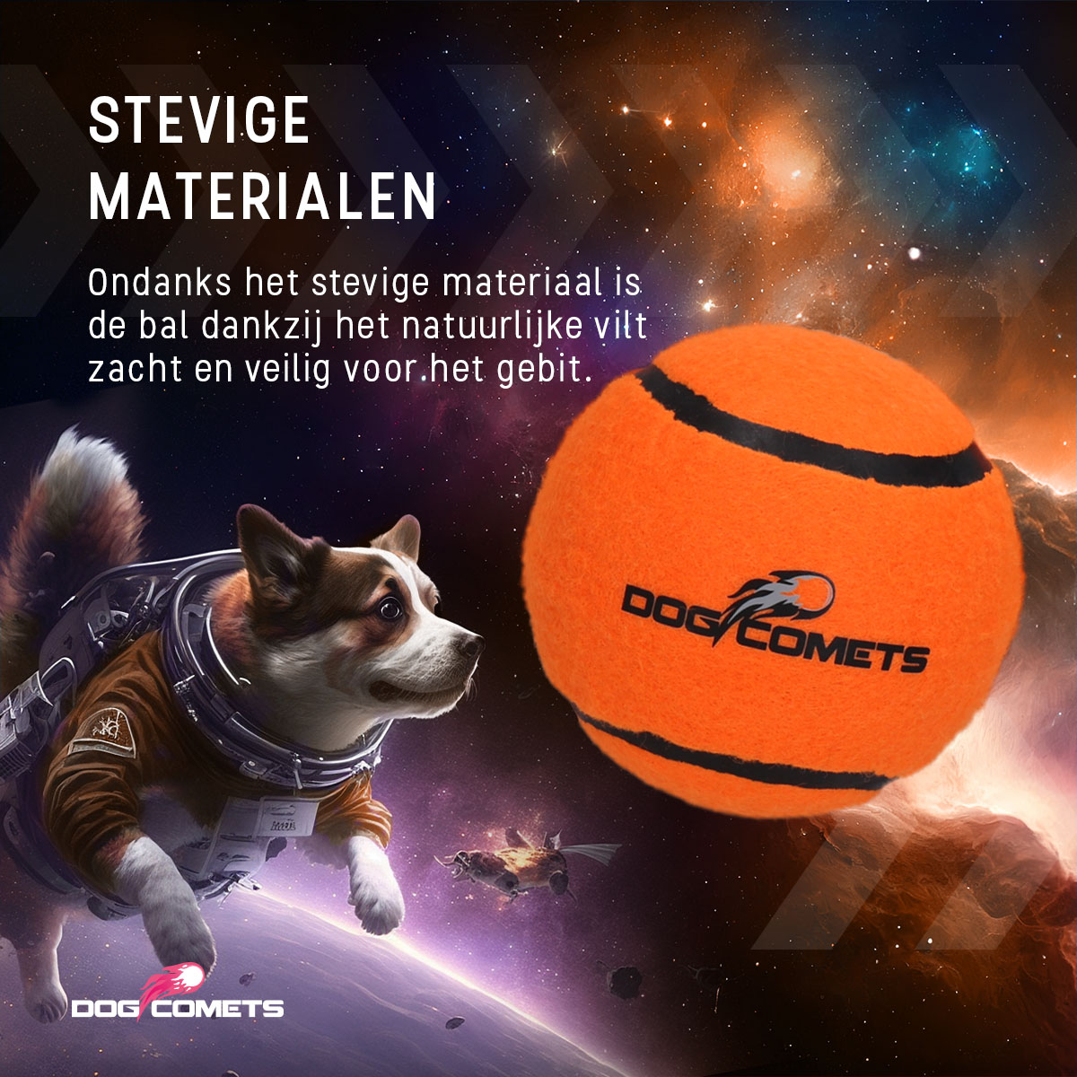Dog Comets Tennisbal Starlight L Oranje (2-pack) - Afbeelding 3