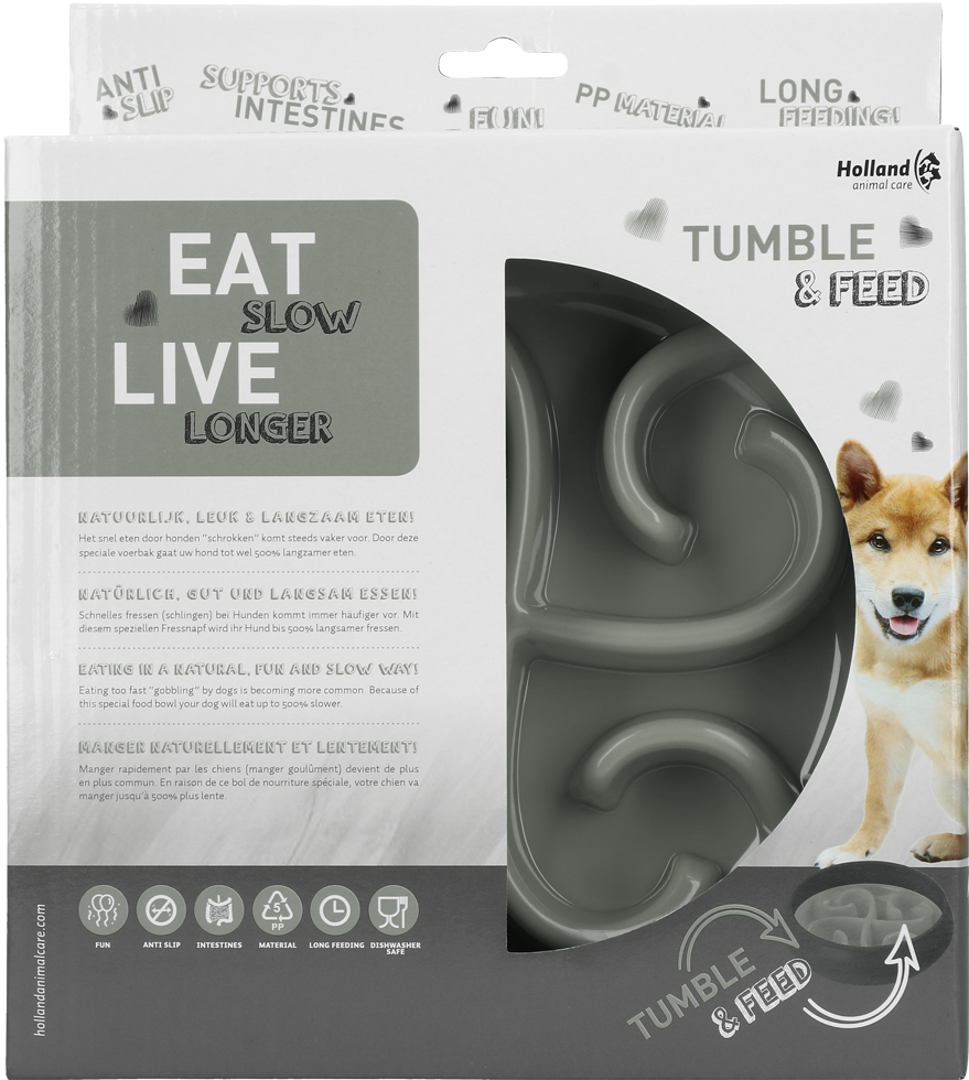 Eat Slow Live Longer Tumble Feeder Grijs - Afbeelding 3