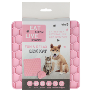 Eat Slow Live Longer Lick Mat Honeycomb Roze