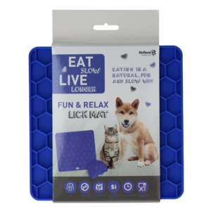 Eat Slow Live Longer Lick Mat Honeycomb Blauw