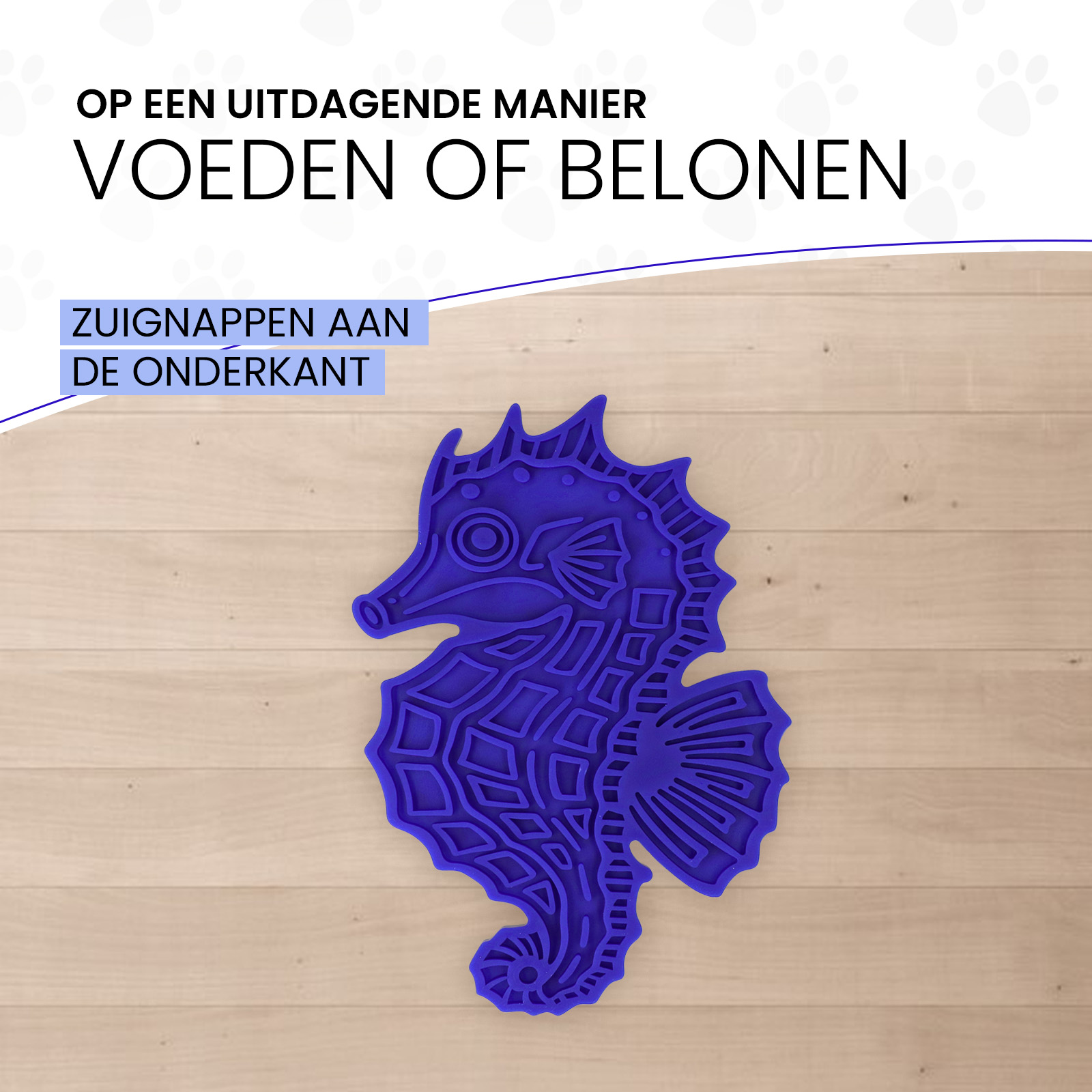Eat Slow Live Longer Lick Mat Seahorse Blauw - Afbeelding 4