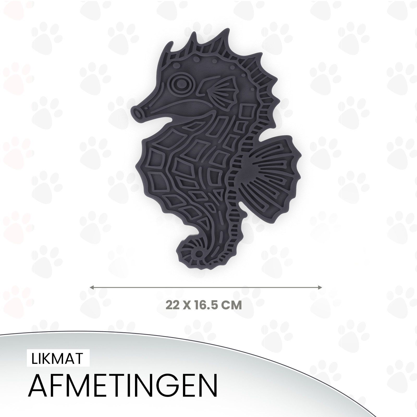 Eat Slow Live Longer Lick Mat Seahorse Grijs - Afbeelding 5