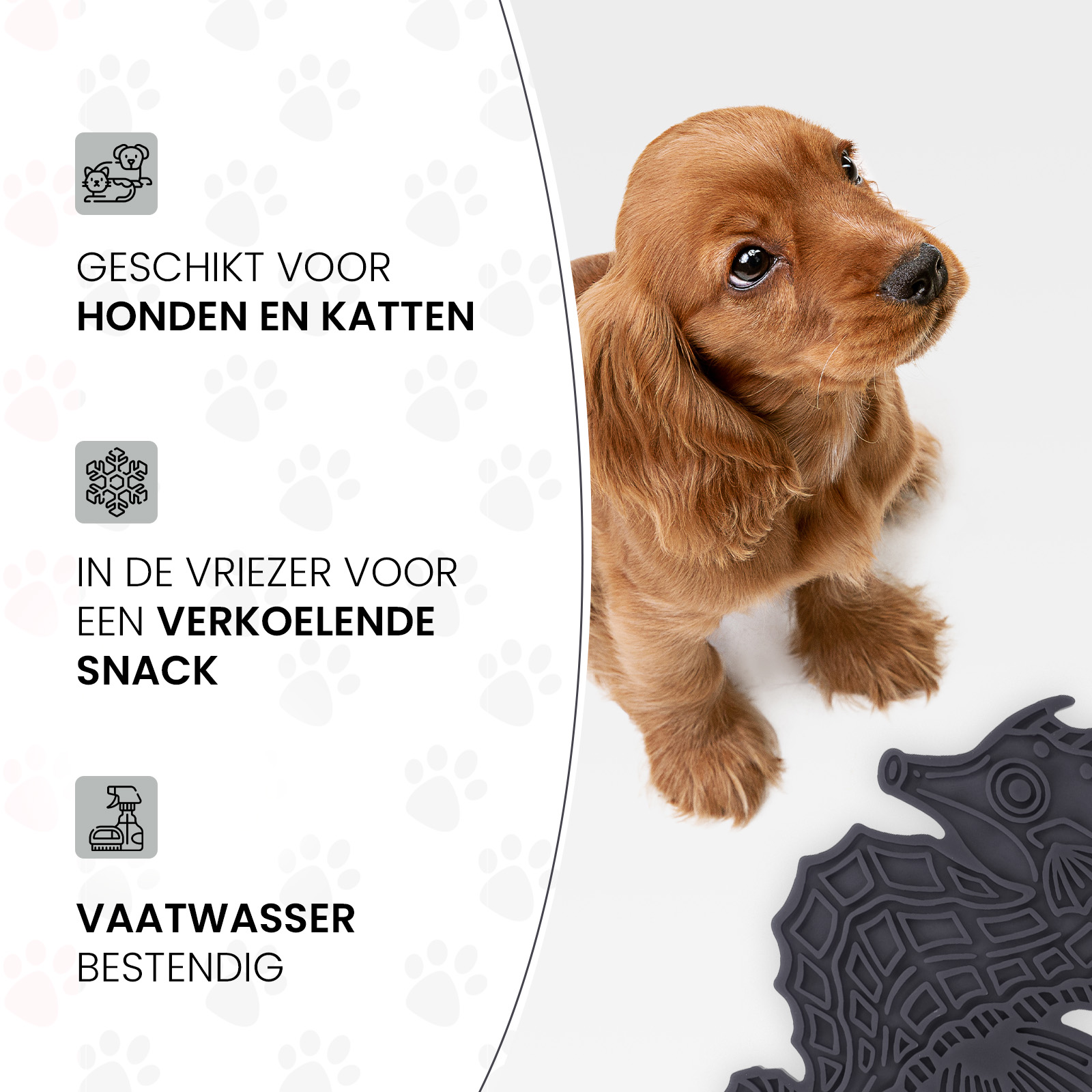 Eat Slow Live Longer Lick Mat Seahorse Grijs - Afbeelding 6