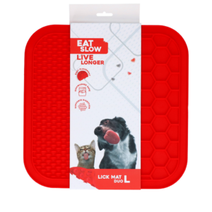 Eat Slow Live Longer Lick Mat Duo L Rood