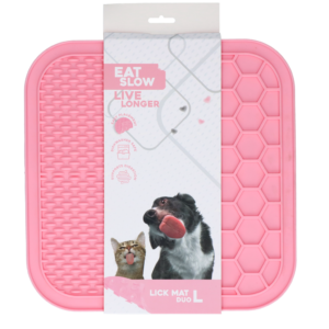 Eat Slow Live Longer Lick Mat Duo L Roze