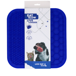 Eat Slow Live Longer Lick Mat Duo L Blauw