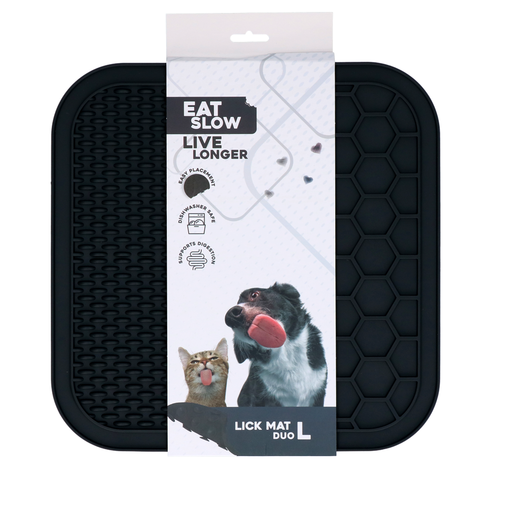Eat Slow Live Longer Lick Mat Duo L Grijs