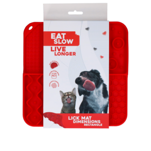Eat Slow Live Longer Lick Mat Dimensions Rectangle Rood