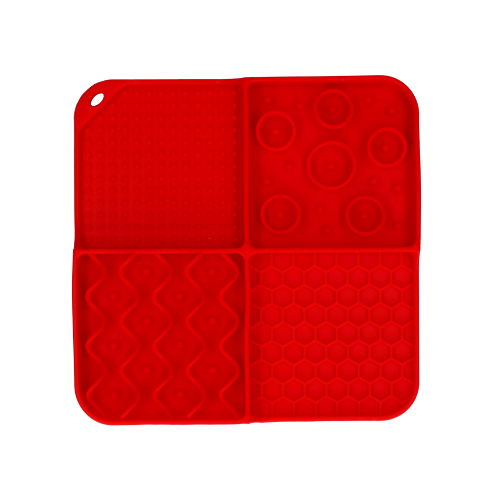 Eat Slow Live Longer Lick Mat Dimensions Rectangle Rood - Afbeelding 2
