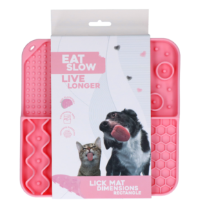Eat Slow Live Longer Lick Mat Dimensions Rectangle Roze