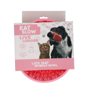 Eat Slow Live Longer Lick Mat Wobble Bowl Roze