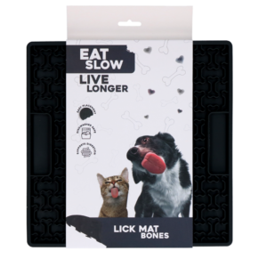 Eat Slow Live Longer Lick Mat Bones Grijs