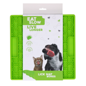 Eat Slow Live Longer Lick Mat Bones Groen