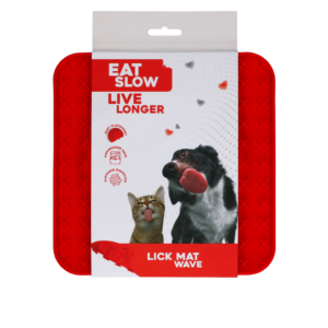 Eat Slow Live Longer Lick Mat Wave Rood