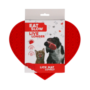 Eat Slow Live Longer Lick Mat Lovely Heart Rood