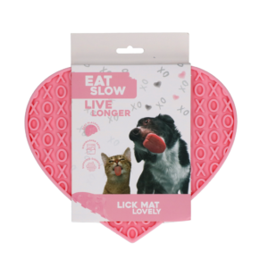 Eat Slow Live Longer Lick Mat Lovely Heart Roze