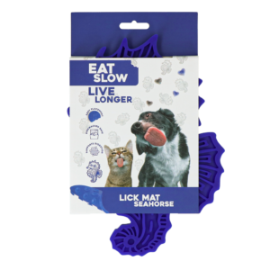 Eat Slow Live Longer Lick Mat Seahorse Blauw