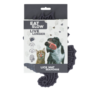 Eat Slow Live Longer Lick Mat Seahorse Grijs