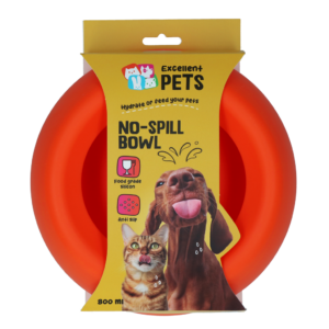 Excellent Pets No-Spill Bowl 800ml Oranje M