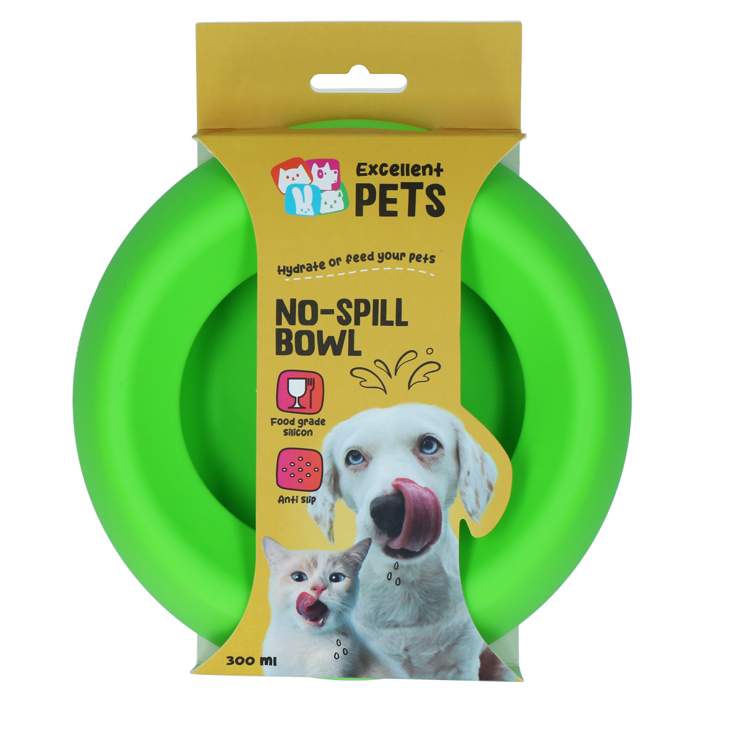 Excellent Pets No-Spill Bowl 300ml Groen S
