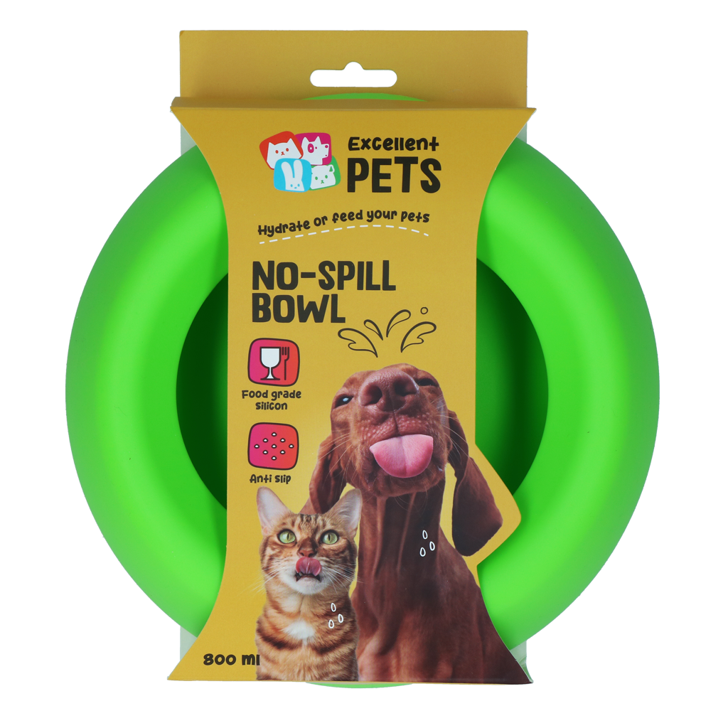 Excellent Pets No-Spill Bowl 800ml Groen M