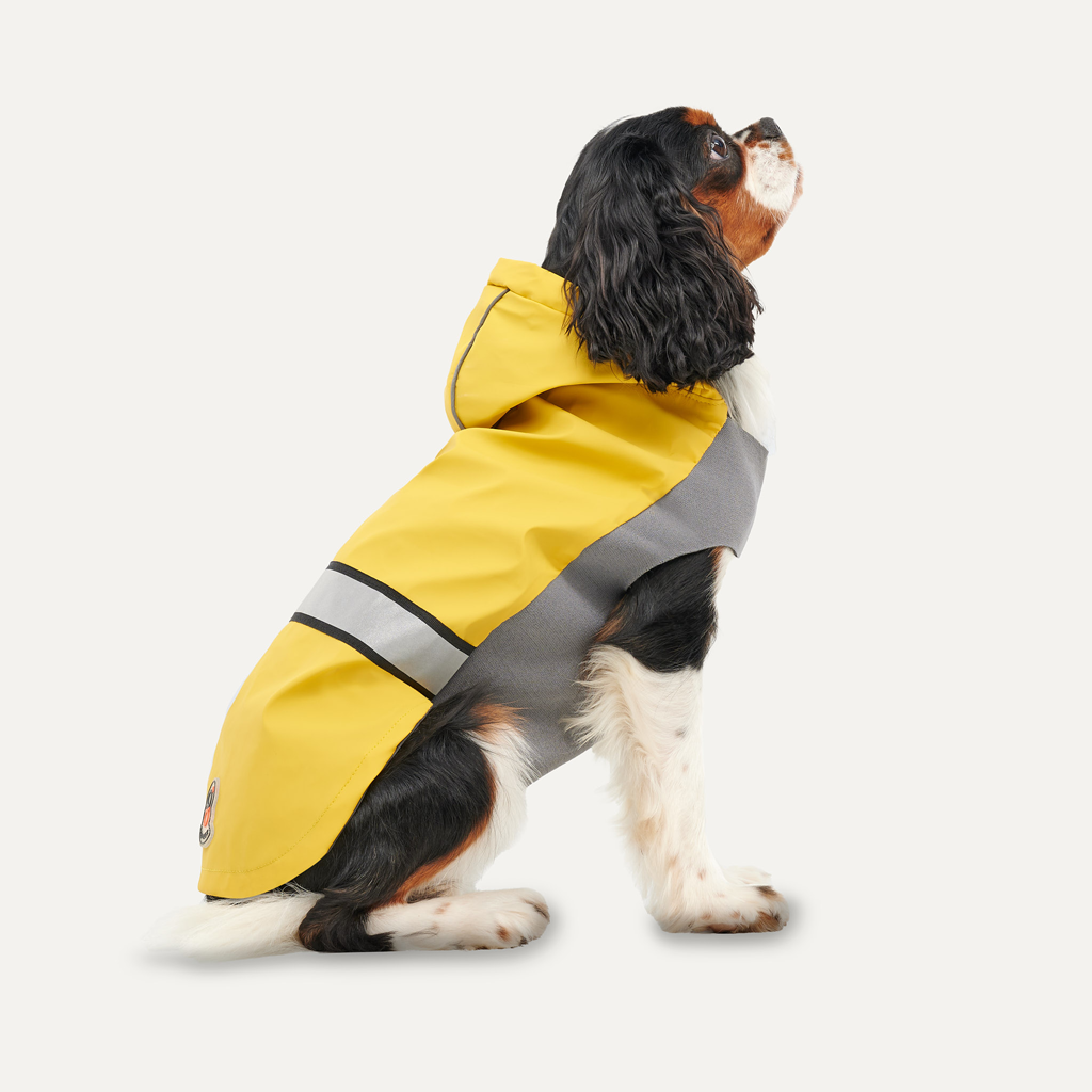 Goo-eez Reflective Hooded Raincoat L Geel/Grijs