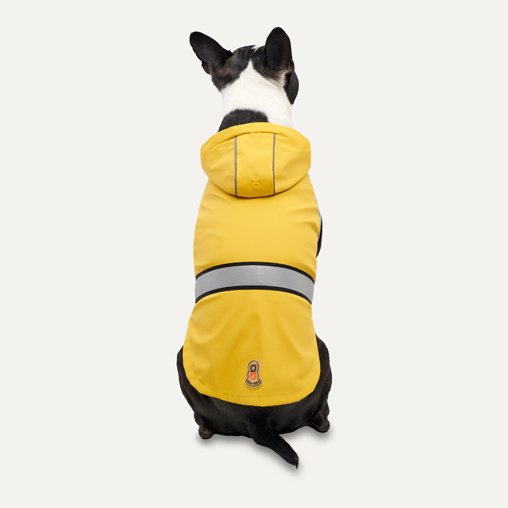 Goo-eez Reflective Hooded Raincoat L Geel/Grijs - Afbeelding 2