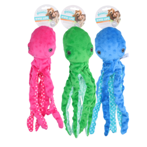 Pawise Multicolor Plush Octopus (3 colour assorted) S