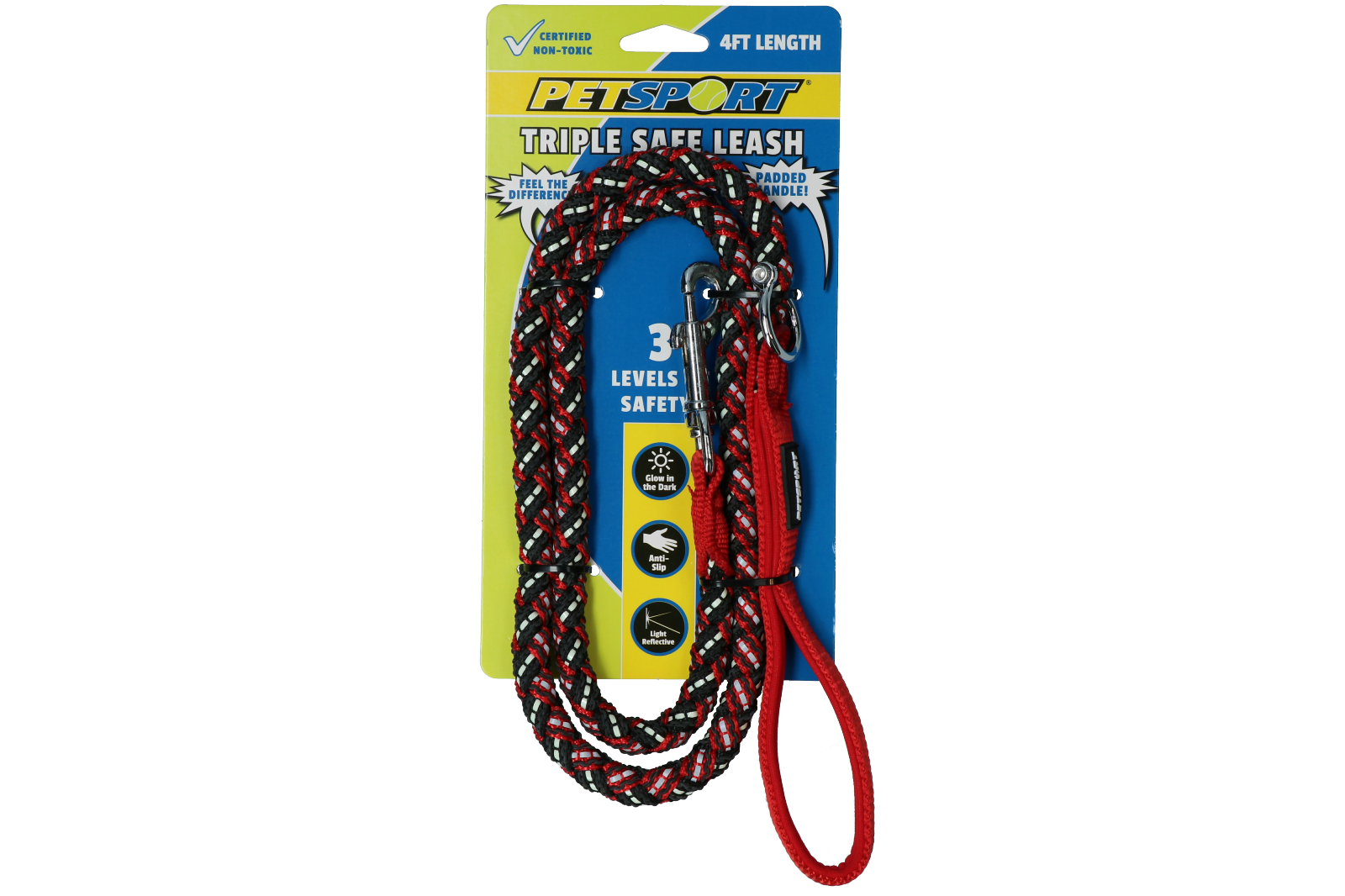 Petsport Triple Safe Leash Rood 1,2 m