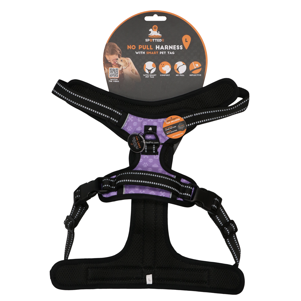 Spotted! Pro No Pull Harnas Paars L