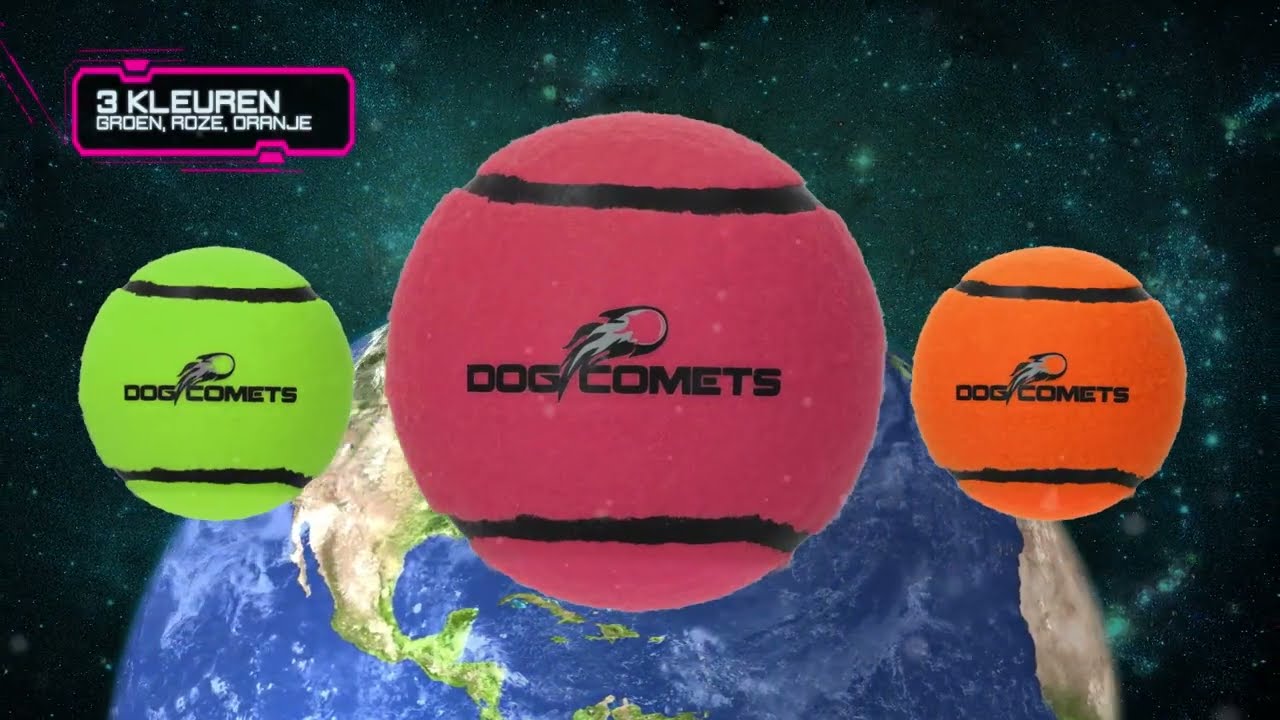 Dog Comets Tennisbal Met Pieper Neutron Star M Oranje (3-pack) - Afbeelding 2