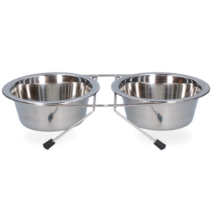 Voer en drinkbak RVS met standaard Ø 13 cm (350 ml)