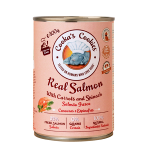 Cooka’s Cookies Real Salmon – Graanvrij Natvoer met Zalm, Wortel & Spinazie