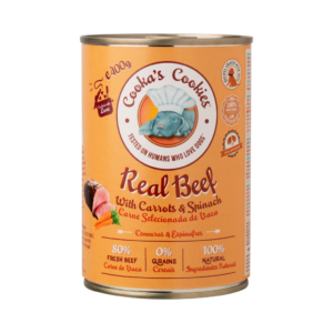 Cooka’s Cookies Real Beef – Graanvrij Natvoer met Rundvlees, Groenten & Spinazie