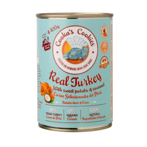 Cooka’s Cookies Real Turkey – Graanvrij Natvoer met Kalkoen, Zoete Aardappel & Kokos
