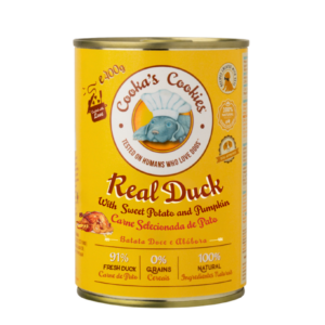Cooka’s Cookies Real Duck – Graanvrij Natvoer met Eend, Pompoen & Zoete Aardappel
