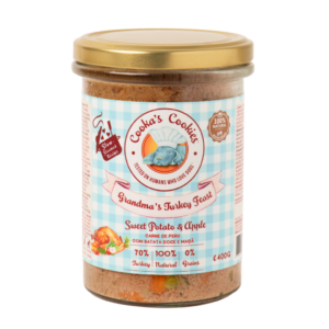 Cooka’s Cookies Grandma’s Turkey Feast – Gestoomde Maaltijd met Kalkoen & Groenten (In Glazen Pot)